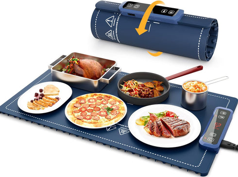 UJR Portable Food Warmer Warming Mat: Electric Rollable Warming Tray for food with