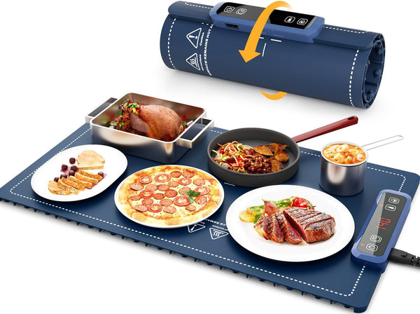 UJR Portable Food Warmer Warming Mat: Electric Rollable Warming Tray for food with