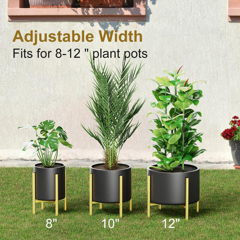 8 9 10 11 12 inches 1Pack, H HOMEXIN Metal Plant Stands for Indoor Plants Adjustable for Planter Mid Century Stable