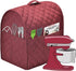 Stand Mixer Dust Cover with 3 Pockets - Compatible with KitchenAid Tilt Head, Easy Cleaning, Ironable (Red Wine)