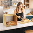 Countertop, 3 Counter, Bread Box for Kitchen Double Layer Bamboo Bread Storage Container for Homemade Bread, Roll Top