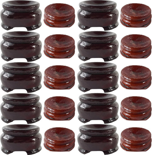 NSBELL 20PCS 2 Sizes Wooden Egg Stands Holders Displays Stand Ball Egg Base