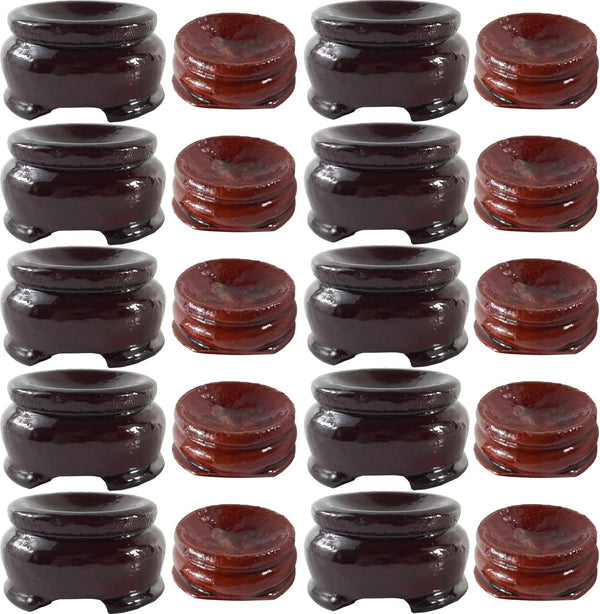 NSBELL 20PCS 2 Sizes Wooden Egg Stands Holders Displays Stand Ball Egg Base