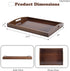 YACEYACE 17.7"x13"x2" Large Bamboo Tray for Ottoman, Large Serving Tray with Handle, Bamboo Trays for Home Decor