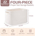 OIAHOMY 4 Pack Storage Baskets for Organizing, Woven Rectangle Baskets with Handles, 12.7''Lx9''Wx7.8''H, White