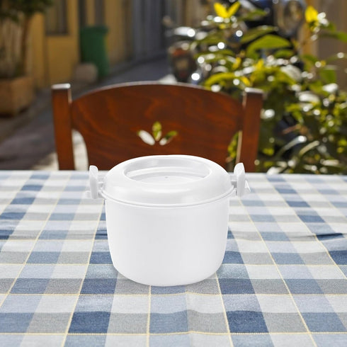 Microwave Rice Cooker Rice Steamer: Round Microwave Food Container for Rice, Chicken, Pasta Cooking