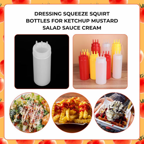 3 (24oz, beyonday Seasoning Squeeze Bottles, Hole Ketchup Mustard Dressing Squeeze Squirt Bottles, Salad Sauce
