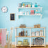 Furinno 3-Tier Double Size Storage Display Rack, Beech/White, Model 99130BE/WH