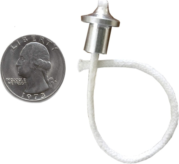 Firefly Fuels Small 5/16” Aluminum Wick Holders - 10-Pack with 2.6mm Cotton Wicks for Oil Lamps