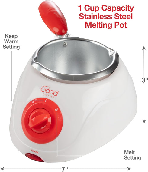 Set 30 Electric Chocolate Melting Pot - Mother's Day Brunch Fondue & Candy Kit w/ Bonus Accessories - Dip, Drizzle