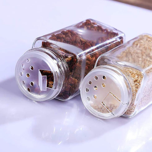 WUWEOT 24 Pack Plastic Spice Jars, 4 oz Square Seasoning Containers with Airtight Lid, Labels, and Funnel