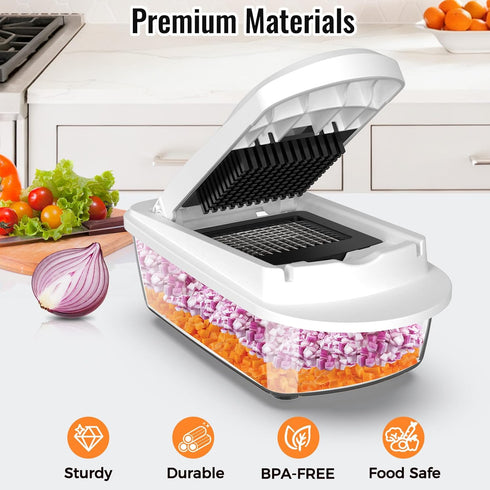 8 All-in-1 Blade Vegetable Chopper Mandoline Slicer with Container, Food Chopper, Onion Chopper, Veggie Cutter