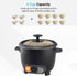 8-Cup Courant Rice Cooker (Cooked), Removable Non-Stick Bowl, One Touch Rice Cooker, Black