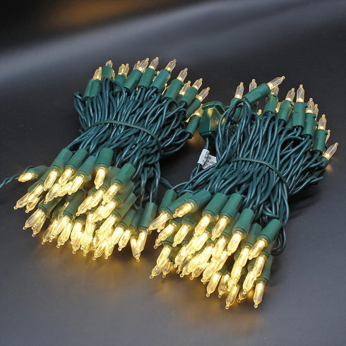 150 50 LED Warm White Christmas String Lights, FT Green Wire, UL Certified Connectable, Xmas Lights Outdoor or Indoor