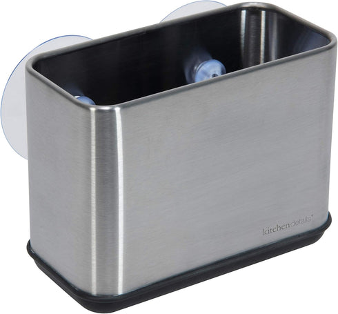 Kitchen Details Cup Sponge Holder/Basket - Space-Saving Stainless Steel Suction Sink Caddy for Kitchen or Bathroom
