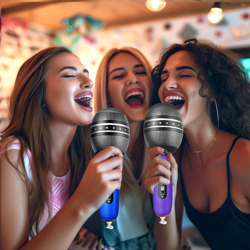 Zhanmai 12 80s 90s Pieces Inflatable Microphones for Kpop Birthday Party Blow up Fake Microphone Prop Toy for Rock Star