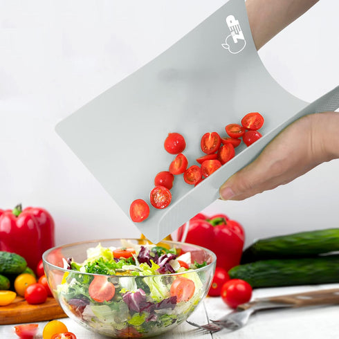 ZVP Flexible Plastic Cutting Board Set, 5 Gradient Color Chopping Boards, BPA Free, Non-Slip, Dishwasher Safe
