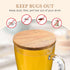 4pcs Cup Lid Cover Wooden Coffee Mug Wooden Tea Glass Drink Cup Lid Reusable Mug Lid Tea Kettle Lid for Keeping Warm by Lurrose