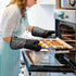 Silicone Oven Mitts - Heat Resistant 932?, Set of 2 Extra Long Kitchen Mittens with Soft Cotton Terry Lining