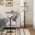 Kificet 2 Small Side Table, Tier Drink Table, Height Adjustable Round End Table, Pedestal Side Table for Small Spaces