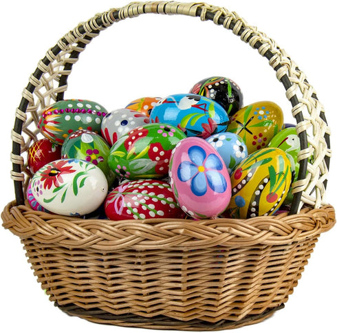 STOKROTKAUS (Set 4) Easter Eggs Pysanky Hand Painted Polish Decoration Wooden Pisanki