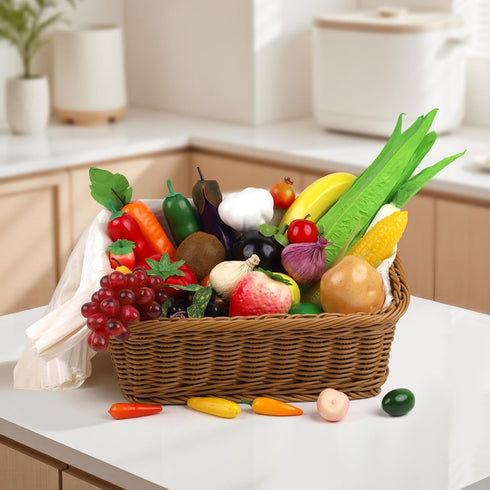 30pcs Set Woration Plastic Artificial Fruit Fake Vegetables Simulation Foam Mini Fruits Lifelike Food Model Table