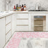 Spring Kitchen Rugs Set of 2, Pink White Daisy Flower Door Mat Non Slip Floor Rugs for Home Kitchen Room Decor