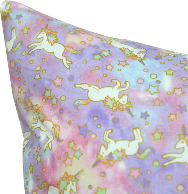 Brandream Kids Pillow Cases Set of 2, 100% Cotton Pink Rainbow Unicorn Pillow Covers