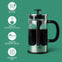Farberware French Press Coffee Maker, Tea & Espresso Maker, Stainless Steel Cold Brew Press, Heat-Resistant Borosilicate Glass, BPA-Free, Measuring Spoon Included, 8 Cup Capacity (Stainless) by Farberware
