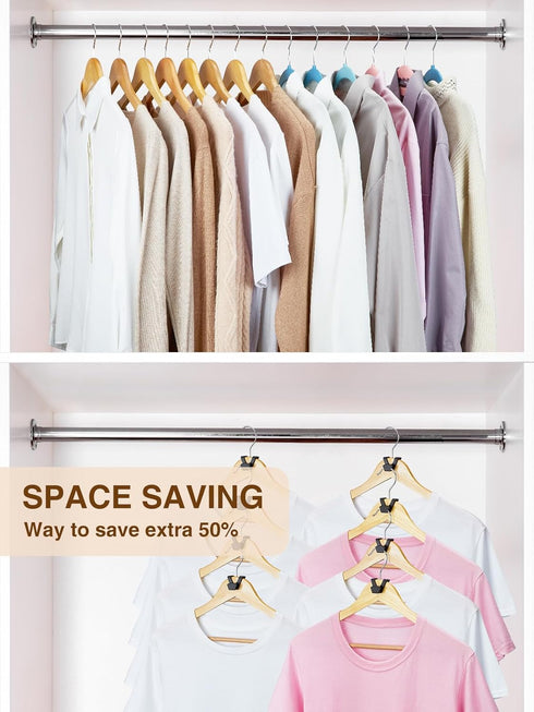 Smartor Clothes Hanger Connector Hooks, 120 Pack Space Saving Hanger Add-on Hook for Closet Storage and Organization