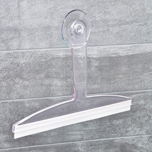 iDesign 22300 Plastic Suction Squeegee with Storage Hook, 12" x 10", Clear