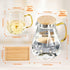 Set (68 oz) 4 1 DUJUST Glass Pitcher with Cups & Tray, Elegant Diamond Design Water Pitcher with Handle, High