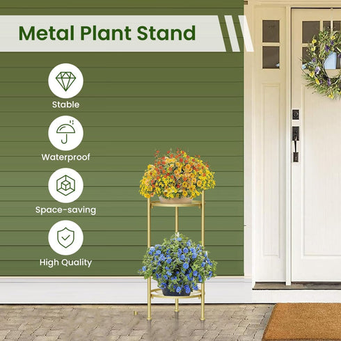 2 23.4" H HOMEXIN Plant Stand Indoor, Tier Metal Tall Plant Stands Multiple Plant Rack Holder, Heavy Duty Rustproof