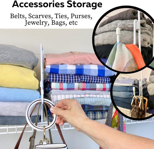 Evelots Wire Shelf Dividers, Extra Closet Organization and Storage, 10 Pack, Tall Shelf Separators, Easy to Clip