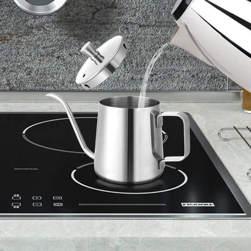 GWHOLE Small Pour Over Gooseneck Coffee Kettle, 350ML/12 Oz, Long Narrow Drip Spout Tea Pot for Stove Top