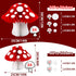 8PCS 3D Mushroom Honeycomb Decor Mushroom Shaped Tissue Paper Pom Decorations for Jungle Wonderland Themed Birthday