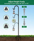 5 76 Inches 3/5 (1 Packs) Artibear Adjustable Outdoor Shepherd Hook Stand with Prong Base, Tall in Thick, Shiny Black