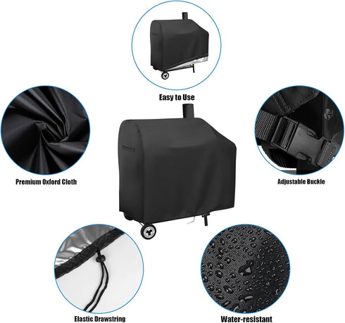 Yoyong Charcoal Grill Cover for Royal Gourmet CC1830, Water-Resistant BBQ Grill Cover in Black