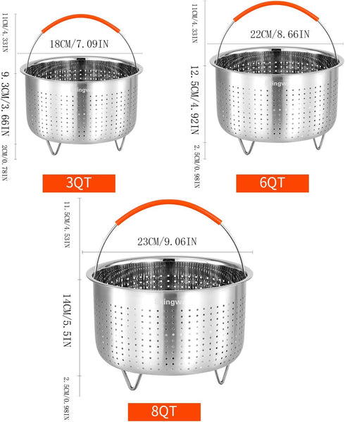 Steamer Basket for Instant Pot, Stainless Steel Vegetable Steamer Basket Insert for 8qt Pots