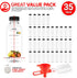 16 16 oz (35 Pack) Juice Bottles with Caps for Juicing & Smoothies, Reusable Clear Empty Plastic Bottles with Caps