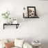 Heimlove 16W 12D Set 2, Black Deep Floating Shelves for Wall, x Wood Wall Shelves of Wide Floating Bookshelf for Living