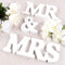 Super Z Outlet White Wooden Mr and Mrs Signs - Wedding Present for Party Table Top Decoration, Home Wall Display Stand