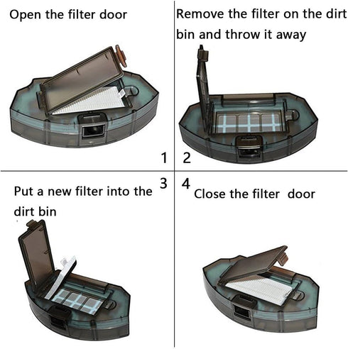 Replacement Filter and Side Brush Kit - for A6 A4 A4s Robot Vacuum Cleaner