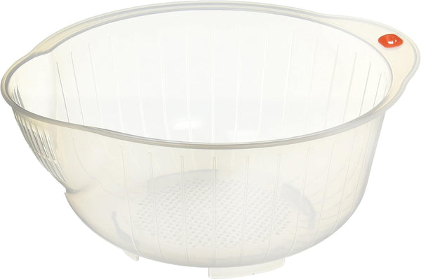 Rice Washing Bowl with Strainer, 2.5-Quart Capacity