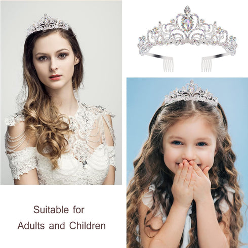 Velscrun Birthday Queen Tiaras Crown for Women, Silver Birth Crown Headband for 30th 40th 50th Birthday