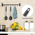 Pack of 2 Large Black Silicone Cooking Spoons, Non-Stick Stainless Steel Slotted and Solid Spoon Set