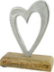 Eleven Perfect Years Rustic Metal Heart Decoration for 11th Anniversary – Free Standing Aluminium & Wooden (hssperf-11)