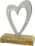 Eleven Perfect Years Rustic Metal Heart Decoration for 11th Anniversary – Free Standing Aluminium & Wooden (hssperf-11)
