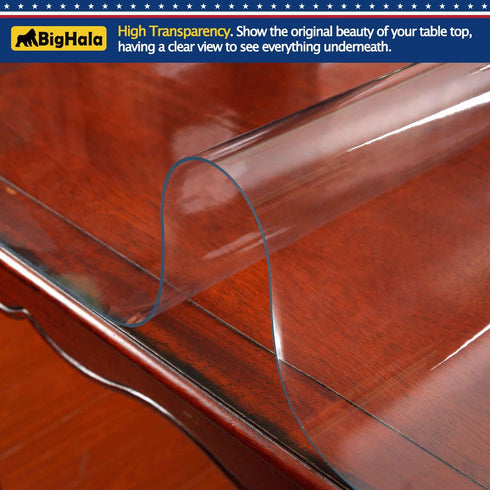 12 72 Clear Plastic Table Protector for Bench Entryway Coffee Side Bedside TV Cabinet Tabletop PVC Tablecloth Cover