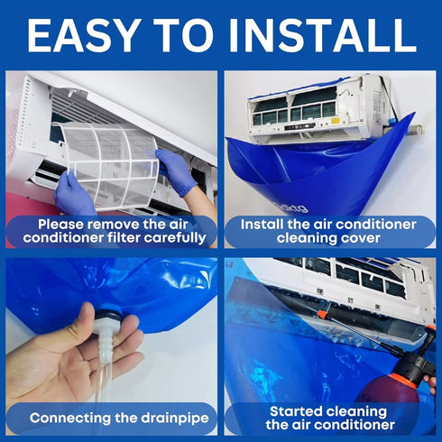 18pcs 2L Oiktylr Mini Split Cleaning Kit Bag, Waterproof AC Cleaning Cover with Storage Bag, PVC Air Conditioner